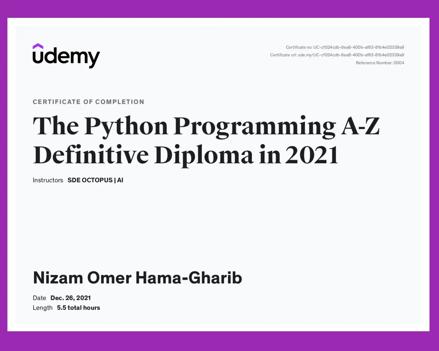 Python Programming certification
